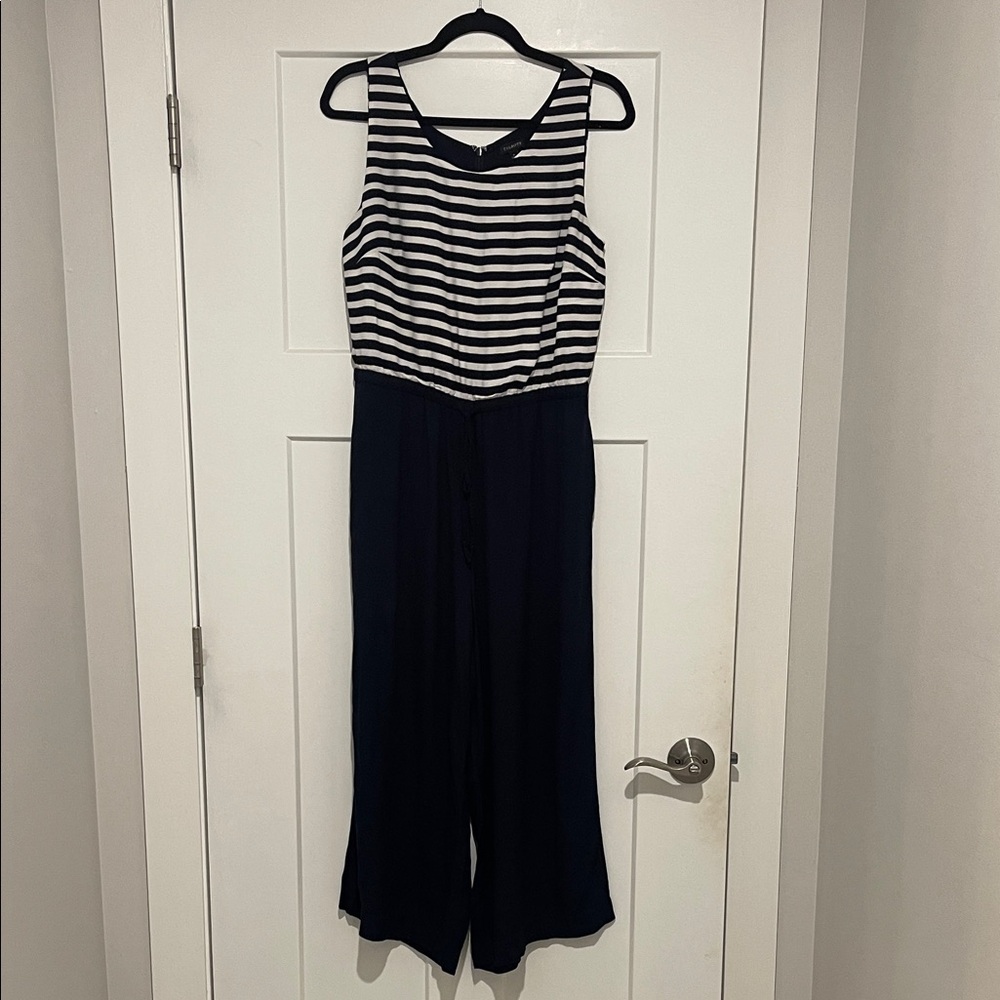 Striped Navy and White Jumpsuit